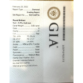 GIA Certified 3.02ct, G Color, I1 Clarity, Diamond With Hidden Diamond Halo 18k White Gold Ring – Assay Jewelers