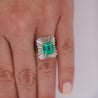 GIA Certified 3.07 Carat Colombian Emerald & Diamond Platinum Ballerina Ring