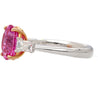 GIA Certified 3.2 Carat No Heat Pink Sapphire Oval and Diamond 3 Stone Ring