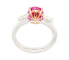 GIA Certified 3.2 Carat No Heat Pink Sapphire Oval and Diamond 3 Stone Ring