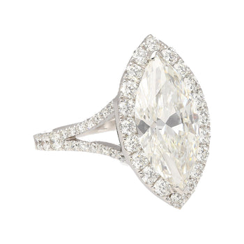 GIA Certified 3.22 Carat Marquise Cut G/VS1 Halo Engagement 18K Ring – Assay Jewelers