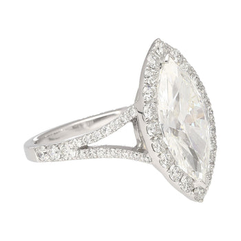 GIA Certified 3.22 Carat Marquise Cut G/VS1 Halo Engagement 18K Ring – Assay Jewelers