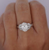 GIA Certified 4 Carat TW Oval Lab Grown Diamond Platinum Engagement Ring