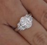 GIA Certified 4 Carat TW Oval Lab Grown Diamond Platinum Engagement Ring