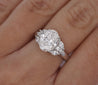 GIA Certified 4 Carat TW Oval Lab Grown Diamond Platinum Engagement Ring