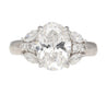 GIA Certified 4 Carat TW Oval Lab Grown Diamond Platinum Engagement Ring