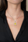 GIA Certified 3.28 Carat Fancy Intense Yellow Shield Kite Cut Natural Diamond Pendant Necklace