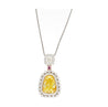 GIA Certified 3.28 Carat Fancy Intense Yellow Shield Kite Cut Natural Diamond Pendant Necklace-Necklace-ASSAY