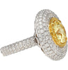 GIA Certified 3.3 Carat Fancy Intense Yellow Flawless Round Diamond Ring