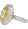 GIA Certified 3.3 Carat Fancy Intense Yellow Flawless Round Diamond Ring