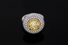 GIA Certified 3.3 Carat Fancy Intense Yellow Flawless Round Diamond Ring