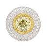 GIA Certified 3.3 Carat Fancy Intense Yellow Flawless Round Diamond Ring