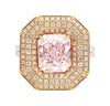 GIA Certified 3.48 Carat Radiant Cut Light Pink Diamond Ring in 18K White Gold