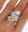 GIA Certified 3.81 Carat Detachable Two-Piece Toi Et Moi Ring in 18K White Gold