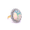 GIA Certified 4.09-carat White Opal and Diamond Halo in Platinum and Gold Ring-Assay Jewelers-ASSAY