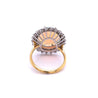 GIA Certified 4.09-carat White Opal and Diamond Halo in Platinum and Gold Ring-Assay Jewelers-ASSAY