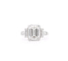 GIA Certified 4.51 Carat Emerald Cut Lab Grown Diamond in Vintage Platinum Ring