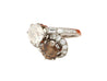 GIA Certified 4.75 Carat TW Fancy Brown and White Diamond Toi Et Moi Bypass Ring in Platinum