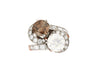 GIA Certified 4.75 Carat TW Fancy Brown and White Diamond Toi Et Moi Bypass Ring in Platinum