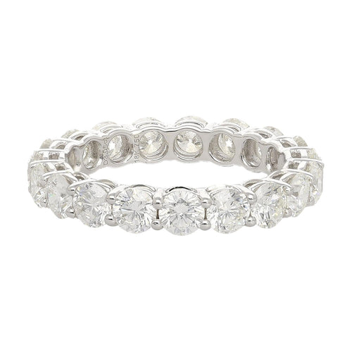 VS1 Diamond Wedding Eternity Band Ring in 18K White Gold