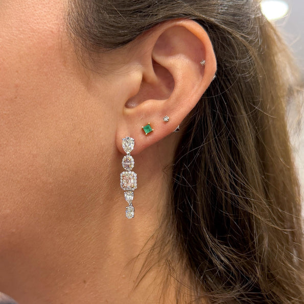 GIA Certified 5.3 Carat Fancy Pink Orange & White Diamond 18K Drop Earrings