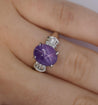 GIA Certified 5.32 Carat Purple Star Sapphire and Diamond Ring, Platinum