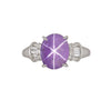 GIA Certified 5.32 Carat Purple Star Sapphire and Diamond Ring, Platinum