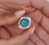 GIA Certified 5.38 Carat Black Opal and Diamond Ballerina Vintage Platinum Ring