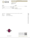 GIA Certified 5.52 Carat Rubellite and Diamond Halo in Filigree Setting Ring