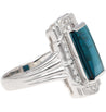 GIA Certified 6.40 Carat Blue Indicolite Tourmaline Vintage Retro Platinum Ring