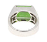 GIA Certified 6.47 Carat Green Tourmaline East-West Half Bezel 18K Ring