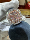 GIA Certified 6.53 Carat Fancy Pink-Brown & White Diamond Ring