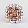 GIA Certified 6.53 Carat Fancy Pink-Brown & White Diamond Ring