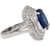 GIA Certified 6.75 Carat Oval Blue Sapphire and Diamond Ballerina Ring