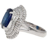 GIA Certified 6.75 Carat Oval Blue Sapphire and Diamond Ballerina Ring