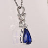 GIA Certified 6.82 Carat Pear Cut No Heat Blue Sapphire Drop Pendant Necklace