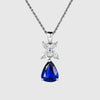 GIA Certified 6.82 Carat Pear Cut No Heat Blue Sapphire Drop Pendant Necklace