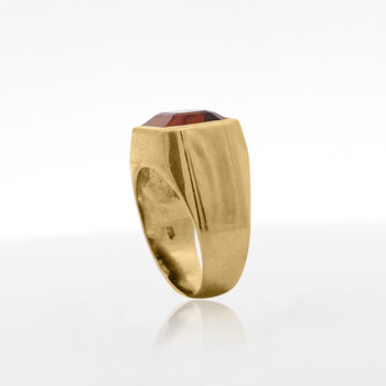 GIA Certified 7 Carat Citrine 18K Gold Solitaire Bezel Set Mens Ring – Assay Jewelers
