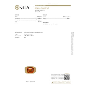 GIA Certified 7 Carat Citrine 18K Gold Solitaire Bezel Set Mens Ring – Assay Jewelers