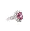 GIA Certified 7.60 Carat No Heat Pink Spinel and Diamond Ring in Platinum