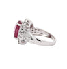 GIA Certified 7.60 Carat No Heat Pink Spinel and Diamond Ring in Platinum