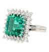 GIA Certified 8.17 Carat Tourmaline and Diamond Halo Square Shape Platinum Ring