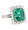 GIA Certified 8.17 Carat Tourmaline and Diamond Halo Square Shape Platinum Ring