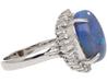 GIA Certified 8.45 Carat Black Opal & Diamond Halo Platinum Vintage Ring