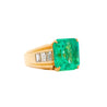 GIA Certified 8.64 Carat Colombian Emerald & Baguette Diamond Mens Ring in 18K Yellow Gold-Rings-ASSAY