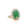 GIA Certified 9 Carat Jadeite Jade Type A and Diamond Halo Ring