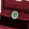 GIA Certified 9 Carat Jadeite Jade Type A and Diamond Halo Ring