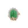 GIA Certified 9 Carat Jadeite Jade Type A and Diamond Halo Ring