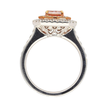 GIA Certified Fancy Orangy Pink Diamond Double Halo 18K Gold Ring – Assay Jewelers