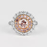GIA Certified Fancy Pink 3.1 CTW Diamond Double Halo Ring